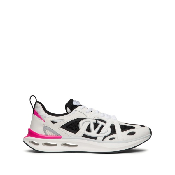 VLogo panelled lace-up sneakers