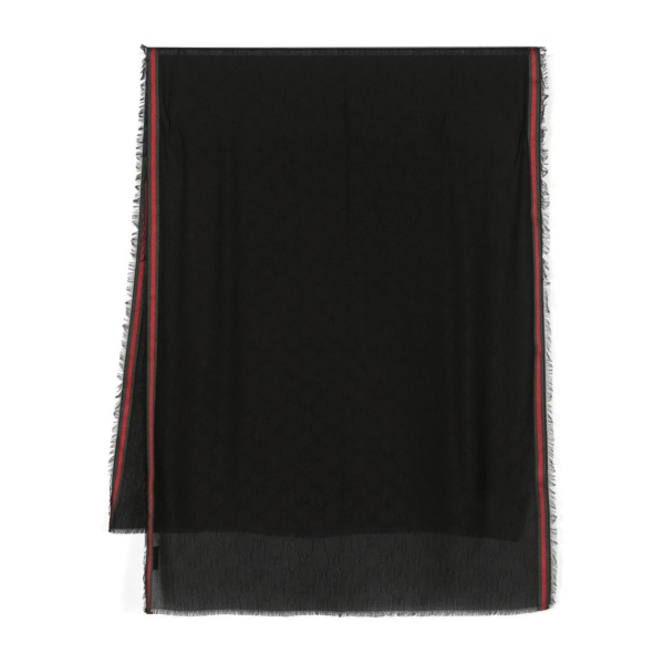 Web-stripe frayed scarf