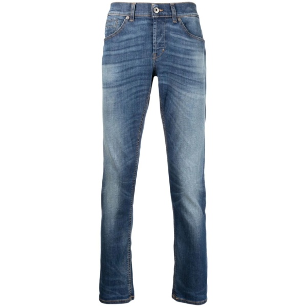 whiskered-thigh bleach-wash jeans