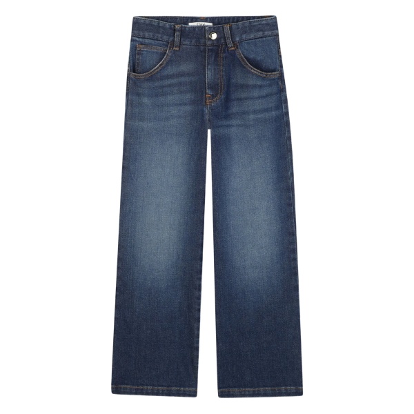 whiskering-effect jeans