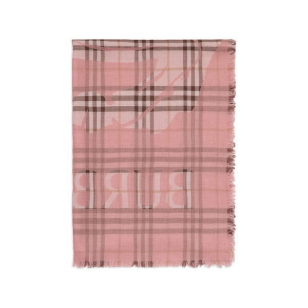 wide EKD Check wool silk scarf