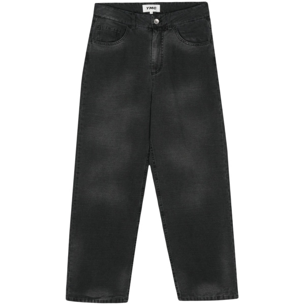 wide-leg washed jeans