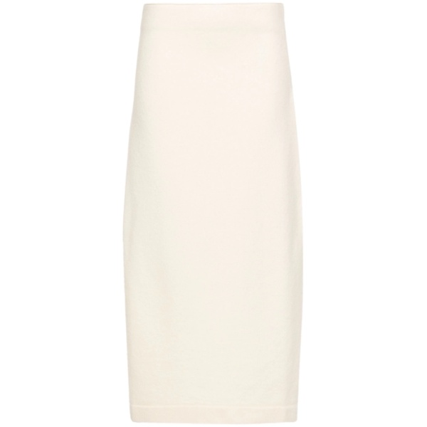 wool step-hem skirt
