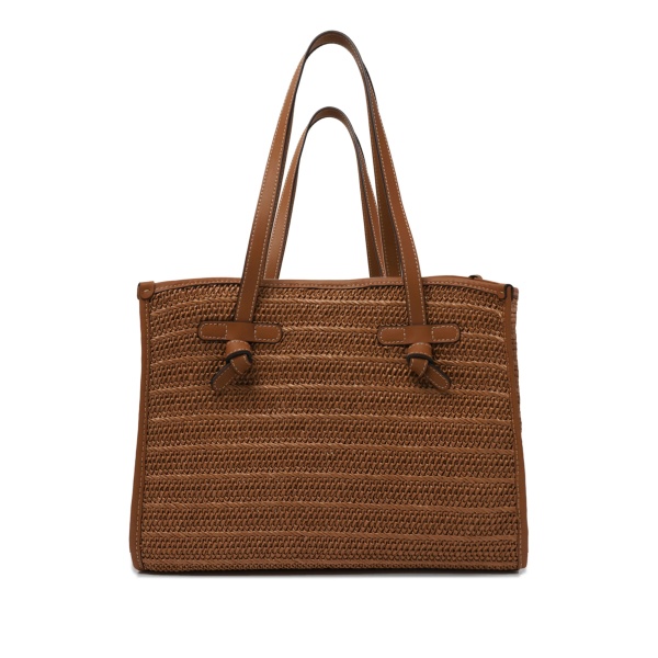 woven knot-detail tote bag