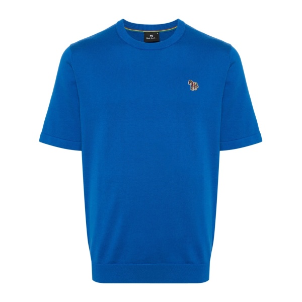 Zebra-patch organic cotton T-shirt