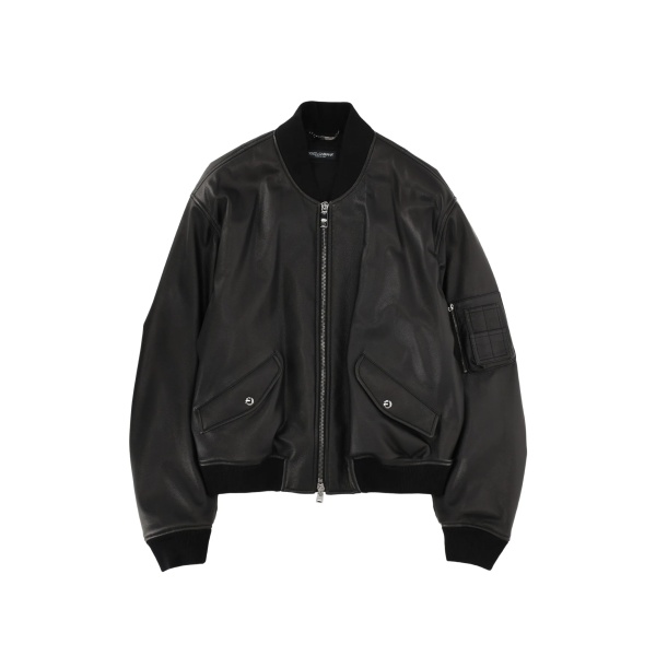 zip-up leather jacket