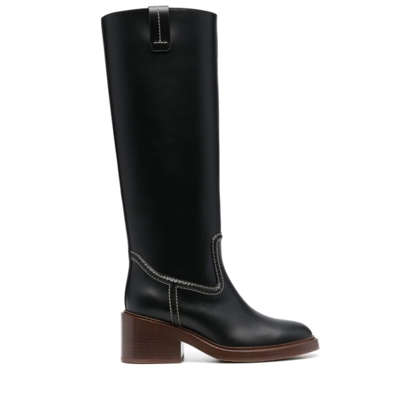 60mm heeled leather boots