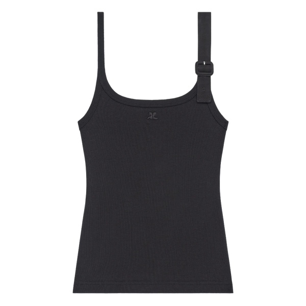 90'S buckle-detail ribbed tank top