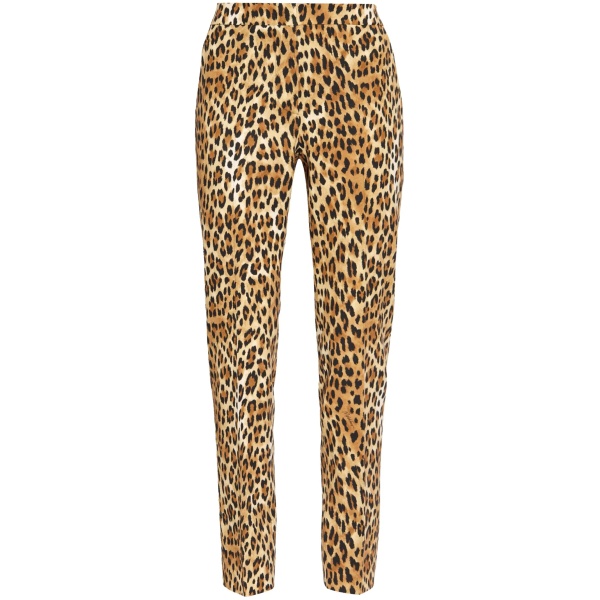 animal-print trousers