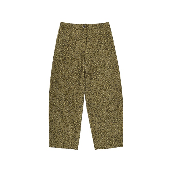 animal-print trousers
