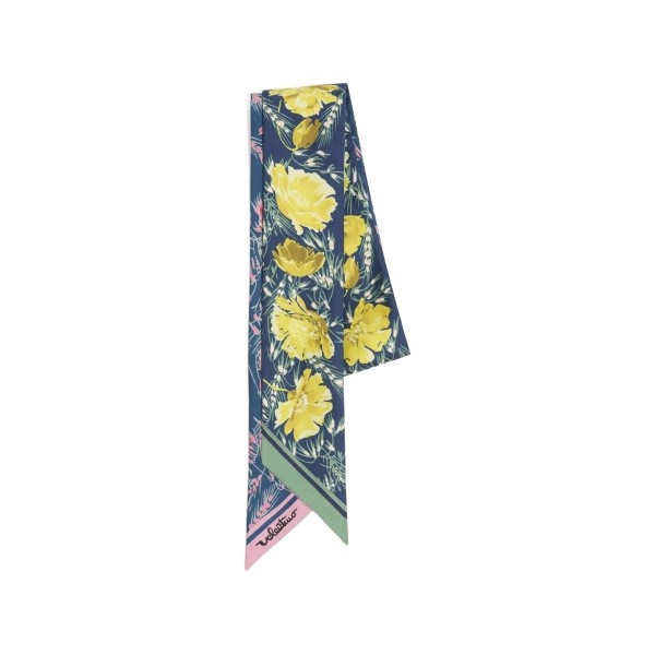 Apres l'Hiver poppies bandeau scarf in silk