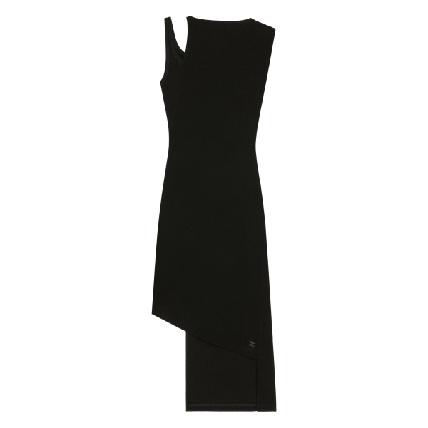 asymmetrical ribbed midi dress