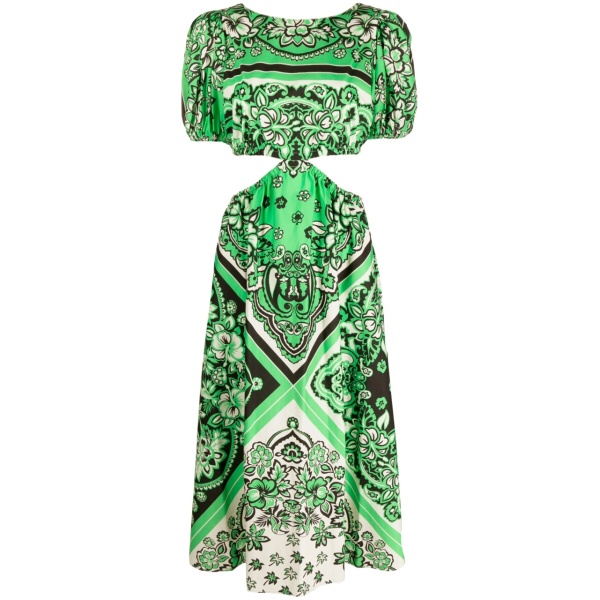 bandana-print cotton midi dress