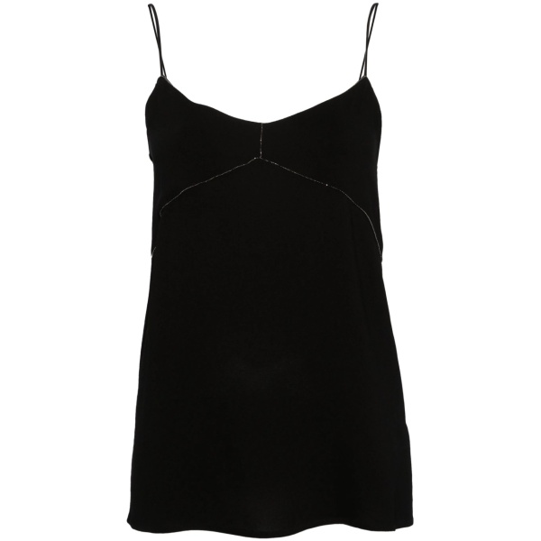 beaded-trim crepe tank top