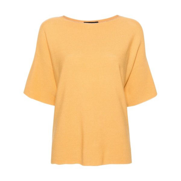 beaded-trim short-sleeve jumper