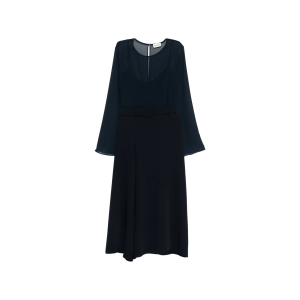 belted flared dress