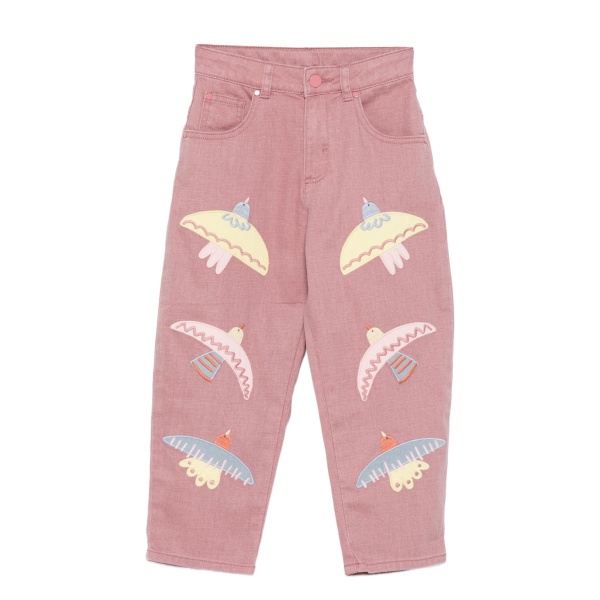 birds-embroidery jeans