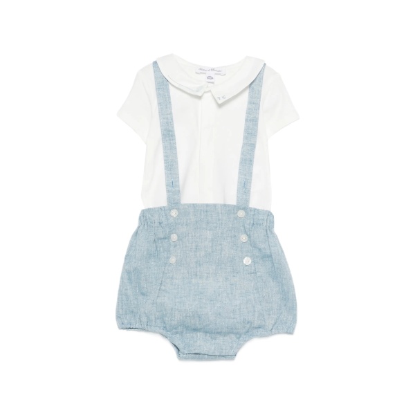 button dungaree babygrow set