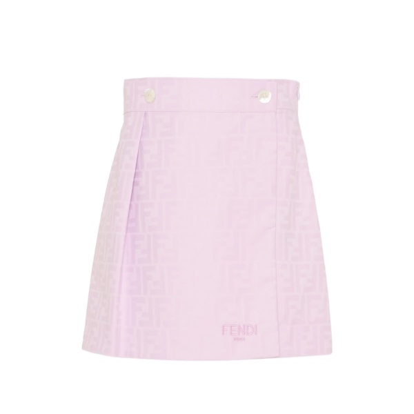 button-embellished pattern skirt