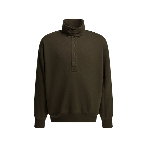 button high-neck sweatshirt