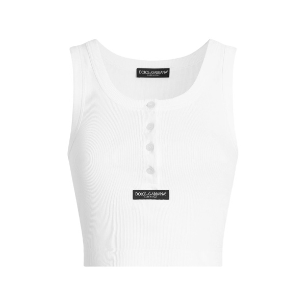 button ribbed tank top