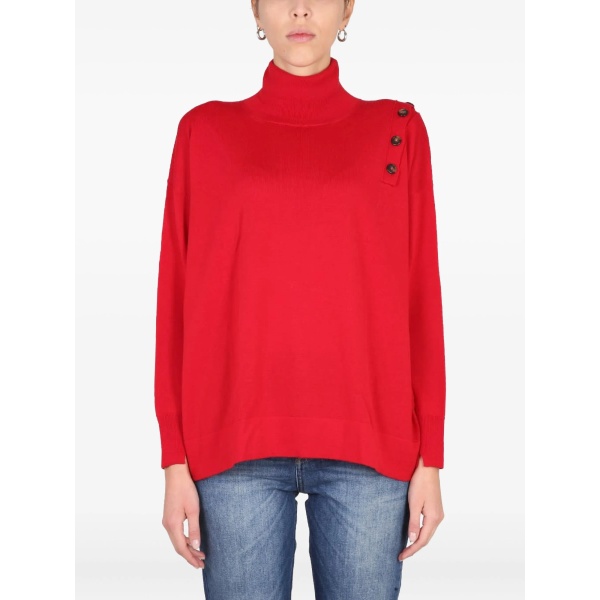 button turtleneck sweater