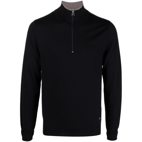 button-up merino-wool polo shirt
