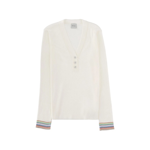 button-up V-neck top