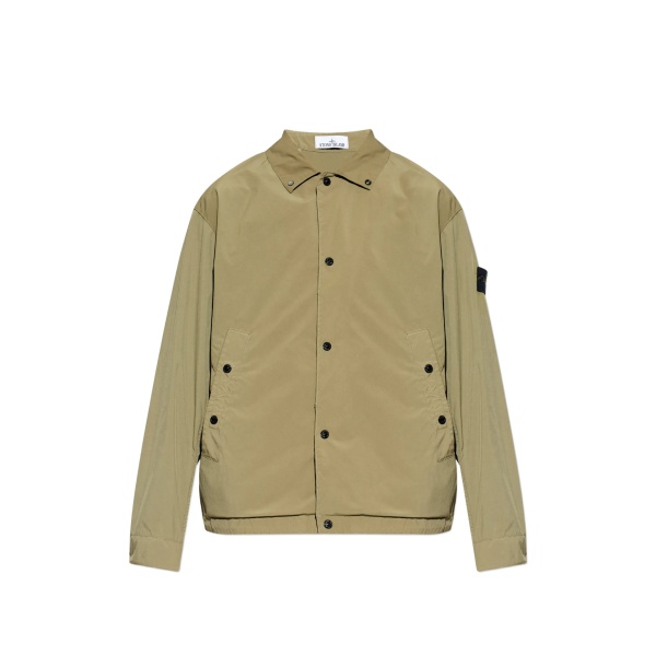 buttoned bomber jacket