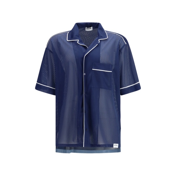 buttoned mesh shirt