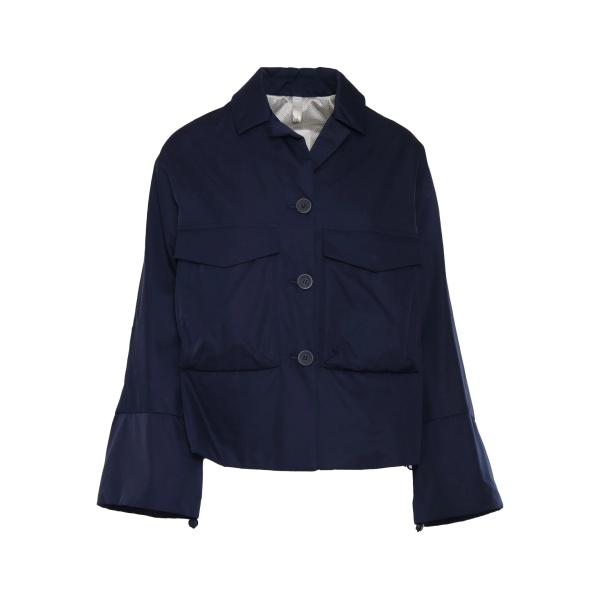 buttoned-up flap-pocket jacket