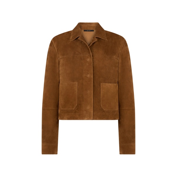 buttoned-up suede jacket