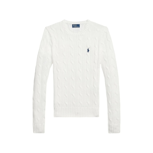 cable-knit embroidered logo sweater