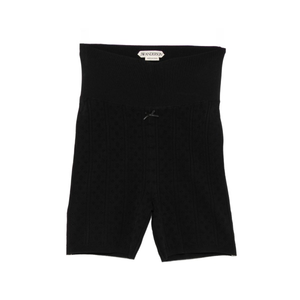 cable-knit high-waisted shorts