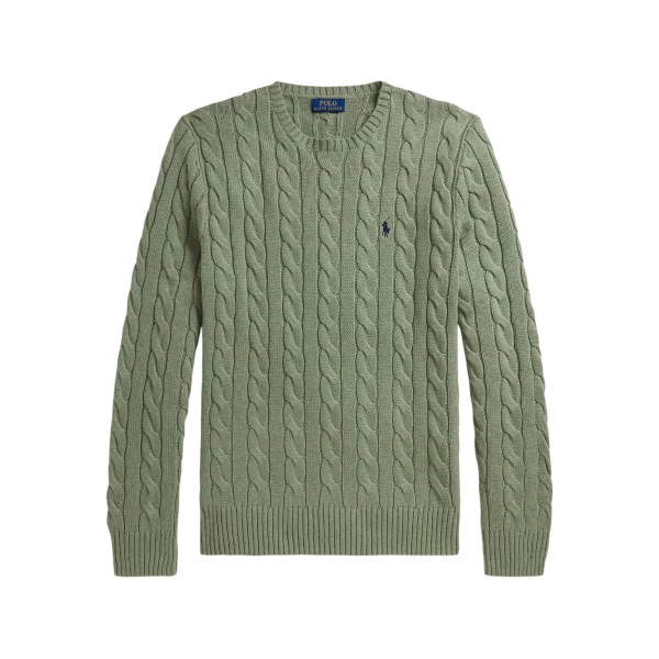 cable-knit long-sleeved sweater