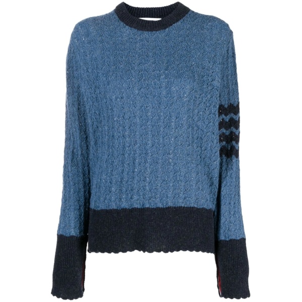 cable-knit pointelle stitch jumper