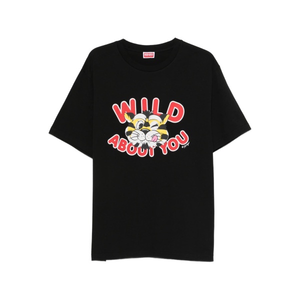 cartoon-print T-shirt