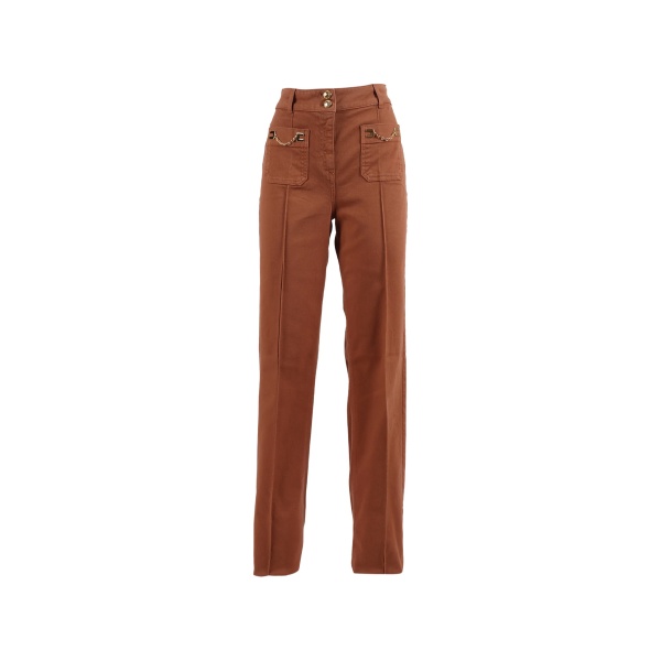 chain-detail trousers