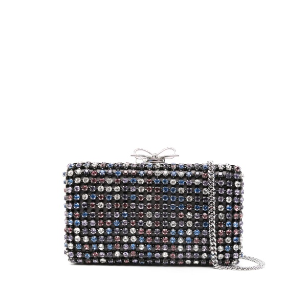 chainmail crystal-embellished mini clutch bag