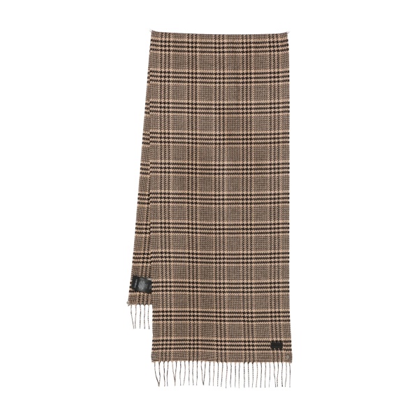 check fringed scarf