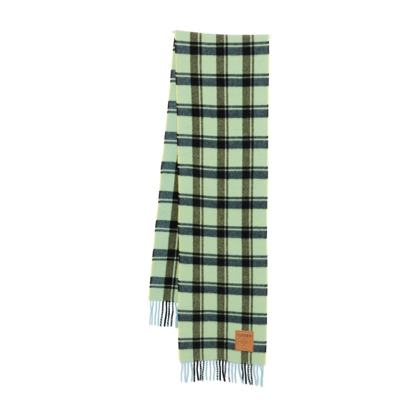 checked fringed scarf