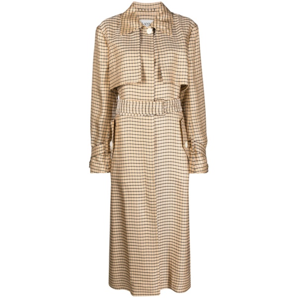 checkered trench coat