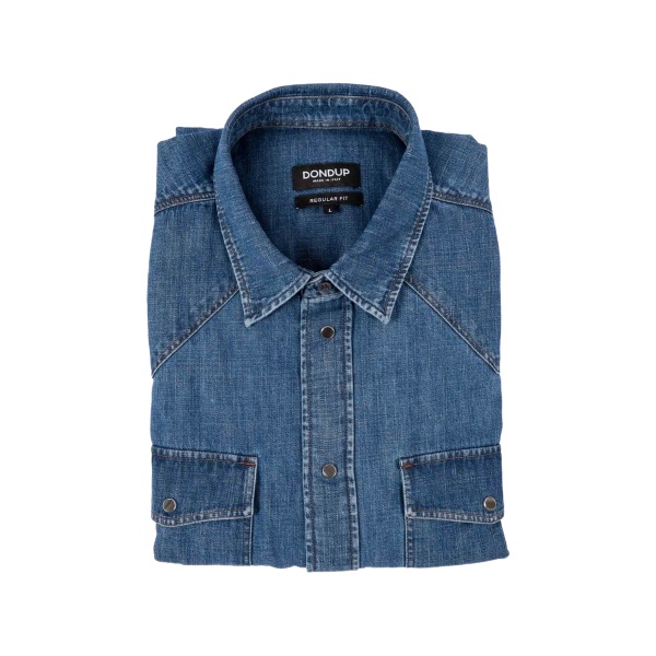 chest-pocket denim shirt