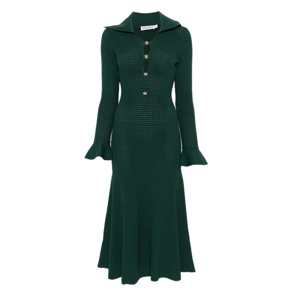 collared knitted midi dress