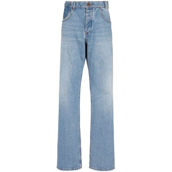 contrast-pocket wide-leg jeans