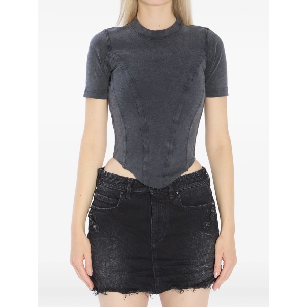 corseted cotton T-shirt