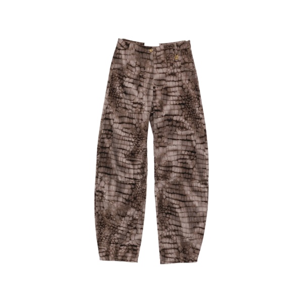 crocodile-effect jeans