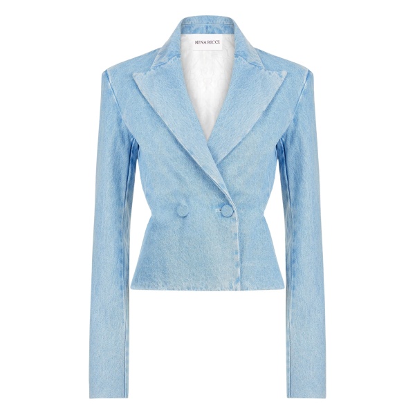 cut out-detail denim blazer