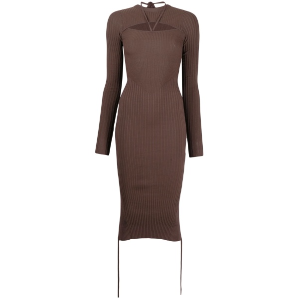 cut-out fitted knitted dress