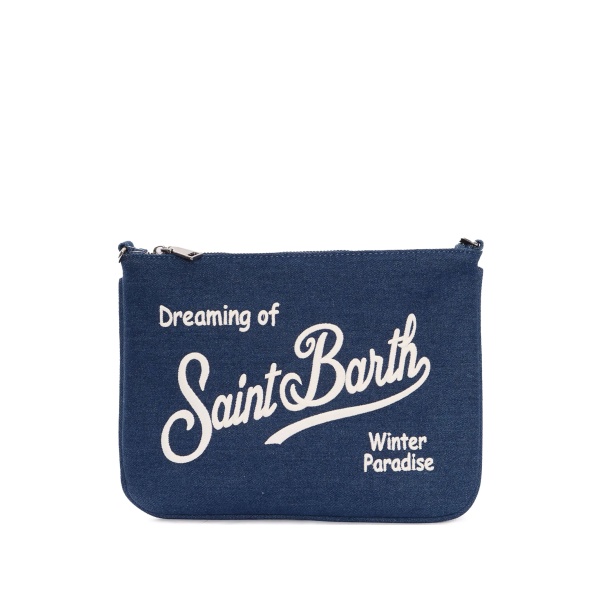 denim embroidered crossbody bag